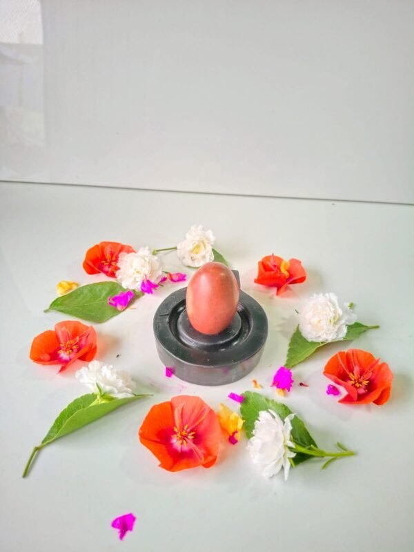 red color narmadeshwar shivling for home - Image 3