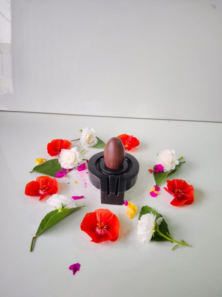 red color original narmadeshwar shivling for home puja