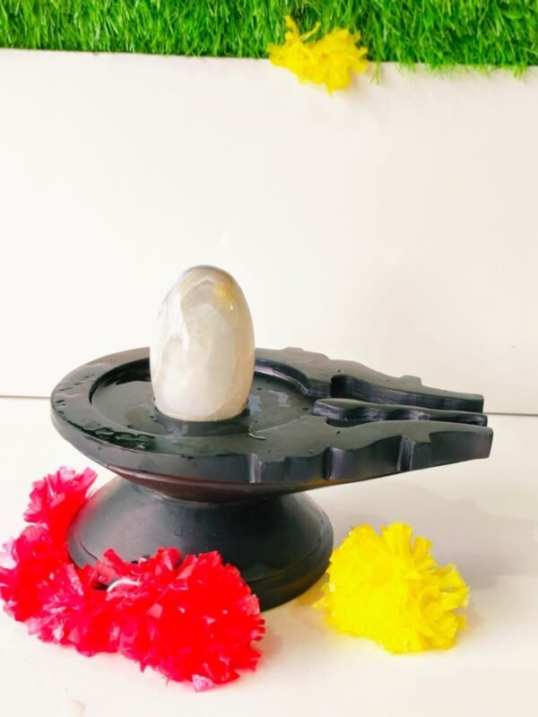 white narmadeshwar shivling for home puja