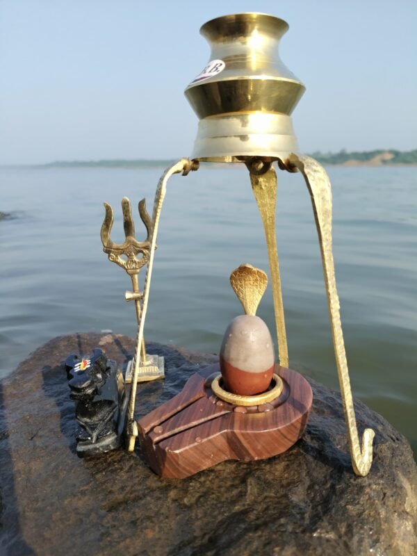 tilak dhari narmadeshwar shivling for home puja full set